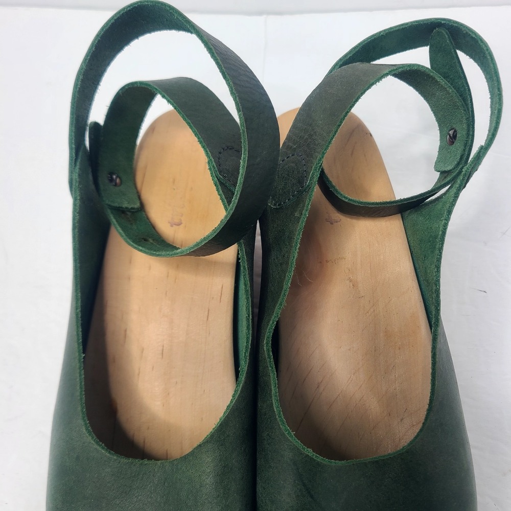TRIPPEN Orinoco Wooden Clog Strappy Sandal Green Leather EU 39 US 8 - Picture 6 of 9